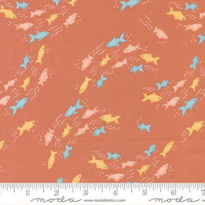 Noahs Ark Collection Fishy Fish Cotton Fabric 20874 peach