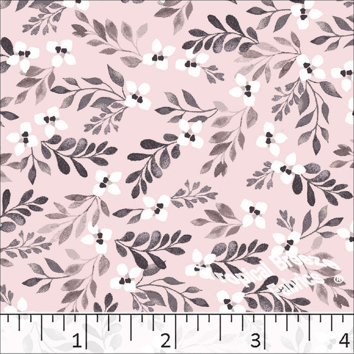 Standard Weave Floral Print Poly Cotton Fabric 6012 peach