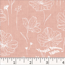 peach, Standard Weave Large Floral Poly Cotton Dress Fabric 6230