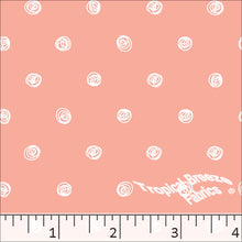 peach, Standard Weave Swirl Dot Poly Cotton Dress Fabric 6236