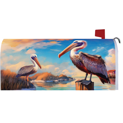 Mailbox cover showing Pelican on Post