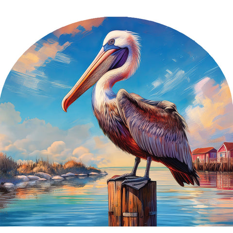 Custom Decor Arbor Mate garden sign showing pelican on post