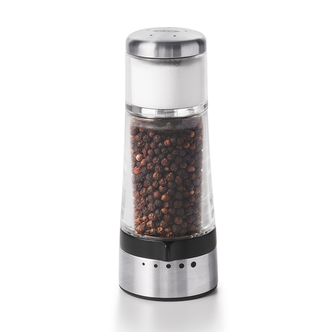 OXO Good Grips Salt and Pepper Grinder Set, Stainless Steel & Good Grips  Soap Dispensing Palm Brush Storage Set