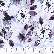 Poly Cotton Floral Dress Fabric periwinkle