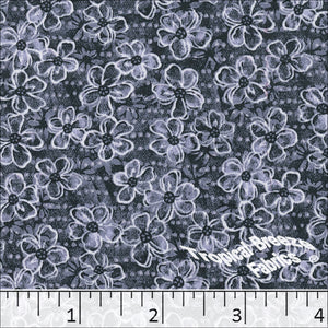 Koshibo Floral Print Polyester Fabric 048411 periwinkle