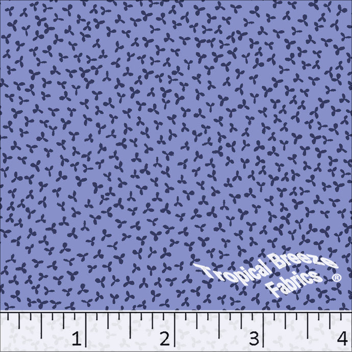Standard Weave Tiny Print Poly Cotton Fabric Periwinkle