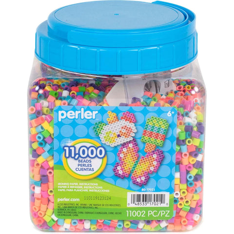 Perler Summer Fun Multi Mix beads in container