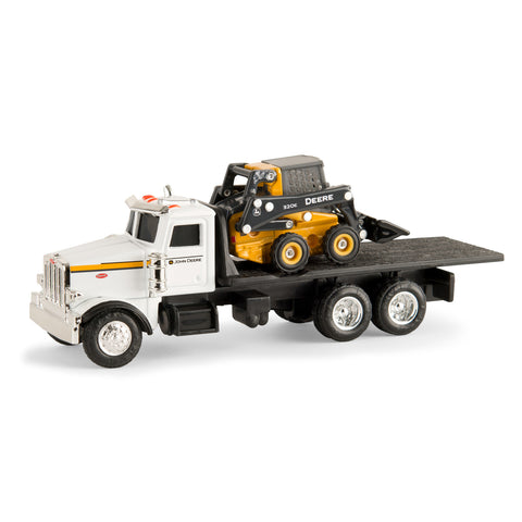 Peterbilt John Deere truck with skidloader toy on back