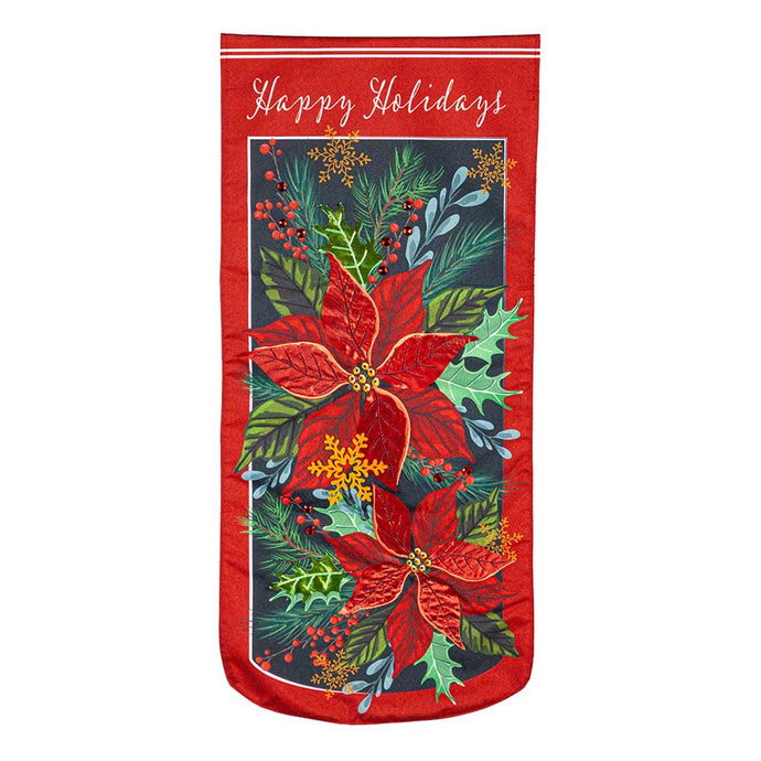 Happy Holidays Poinsettia  Welcome Flag