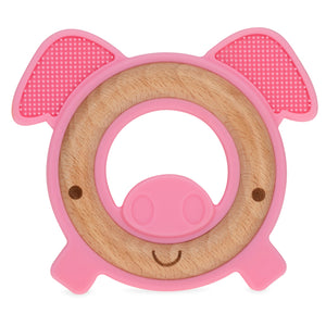 Nuby Wood & Silicone Natural Teether for Infants 8080
