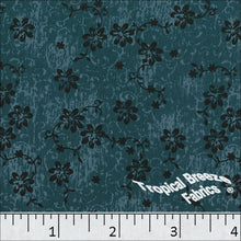 Koshibo Floral Print Polyester Fabric 048425 pine green