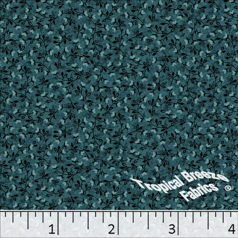 Standard Weave Tiny Floral Print Poly Cotton Fabric 6105 pine green