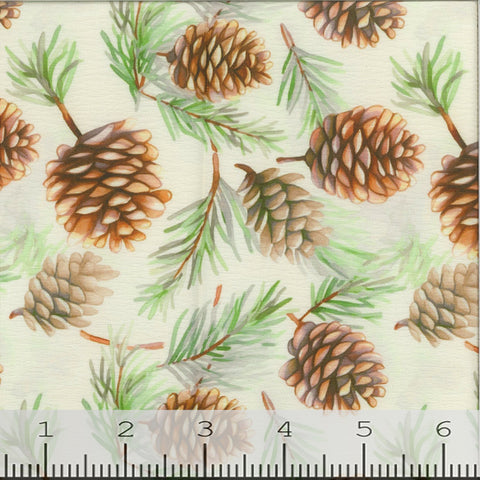 Crushed Cream Pinecone Fabric 00011