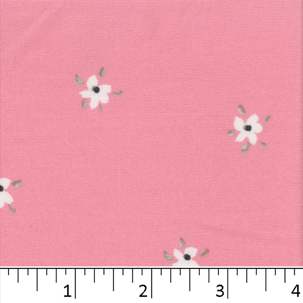 pink, Double Brushed Tiny Floral Print Fabric S11