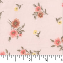 pink, Double Brushed Floral Print Fabric S124