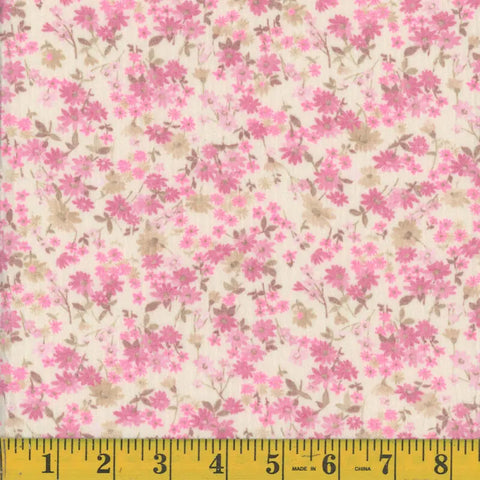 pink, Floral Print Swaddle Mini Gauze Fabric 1363