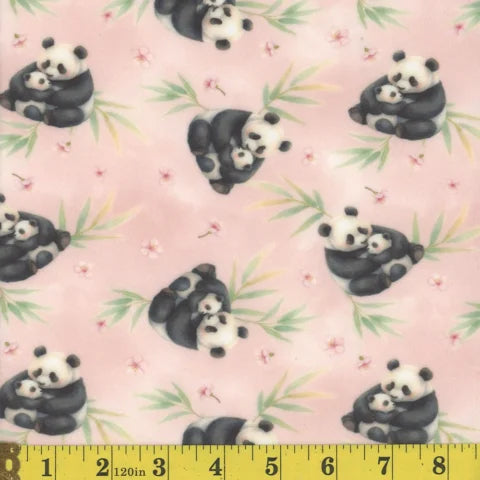 pink, Little Panda Minky Stretch Fabric 1463