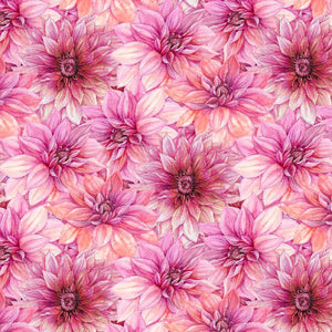 In Bloom Collection Packed Floral Cotton Fabric pink