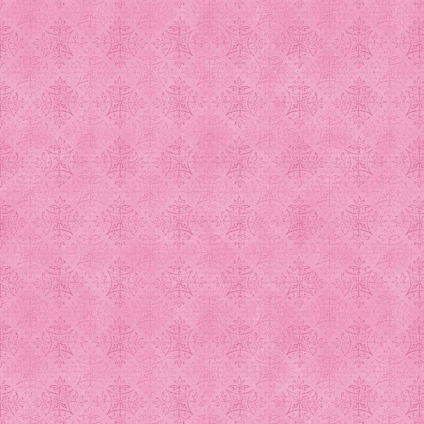 In Bloom Collection Medallions Cotton Fabric pink