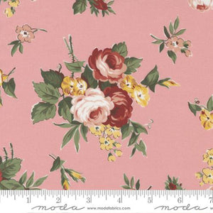 Junk Journal Collection Vintage Flowers Cotton Fabric Pink
