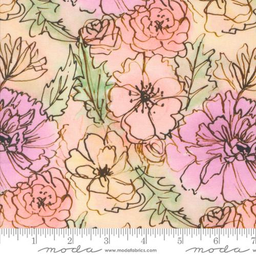 Blooming Lovely Collection Bouquet Watercolor Cotton Fabric 16970 pink