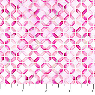 pink, Concerto Collection Geometric Print Cotton Fabric DP27833