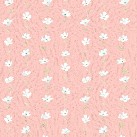 Daisy Days Collection Floral Stripe Cotton Fabric 83313 pink