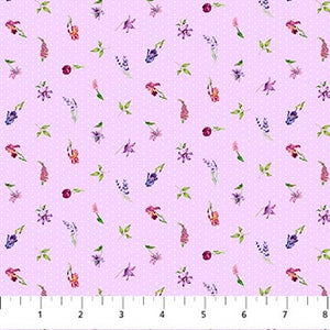 Deborahs Garden Collection Floral Dots Cotton Fabric DP25596 pink