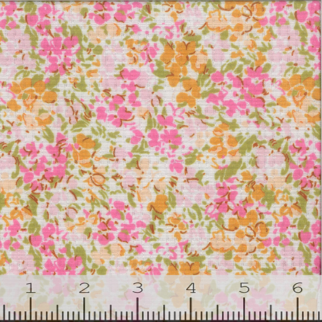 pink, Fashion Small Floral Print Fabric CA-194