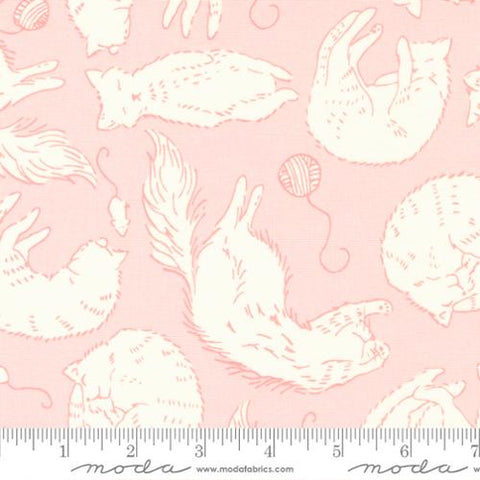 Here Kitty Kitty Collection Sleepy Time Cotton Fabric 20832 pink