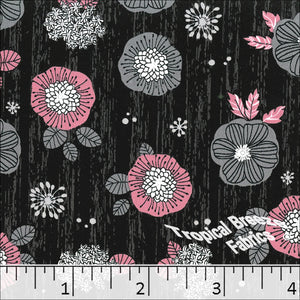Koshibo Blossom Print Polyester Fabric 048314 pink