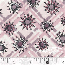 Koshibo Floral Plaid Print Polyester Fabric 048412 pink