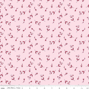 Petal Song Collection Tossed Posies Cotton Fabric C13713 pink