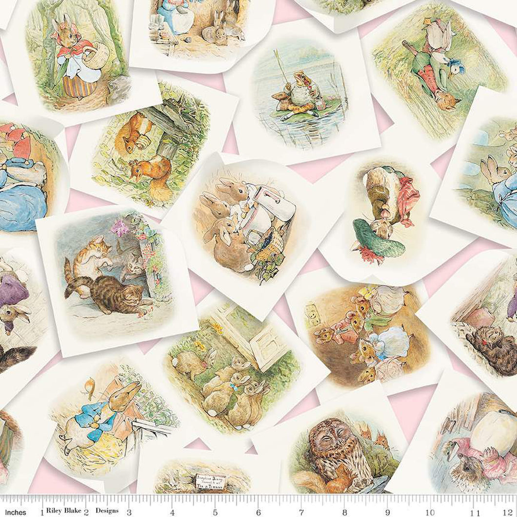 Pink Peter Rabbit Collection Cotton Fabric CD15860