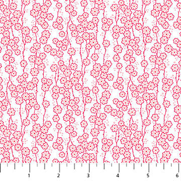 pink, Quilting in Bloom Collection Floral Vines Cotton Fabric 28837