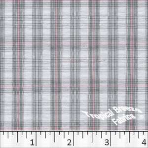 Seersucker Small Plaid Dress Fabric 48130 pink