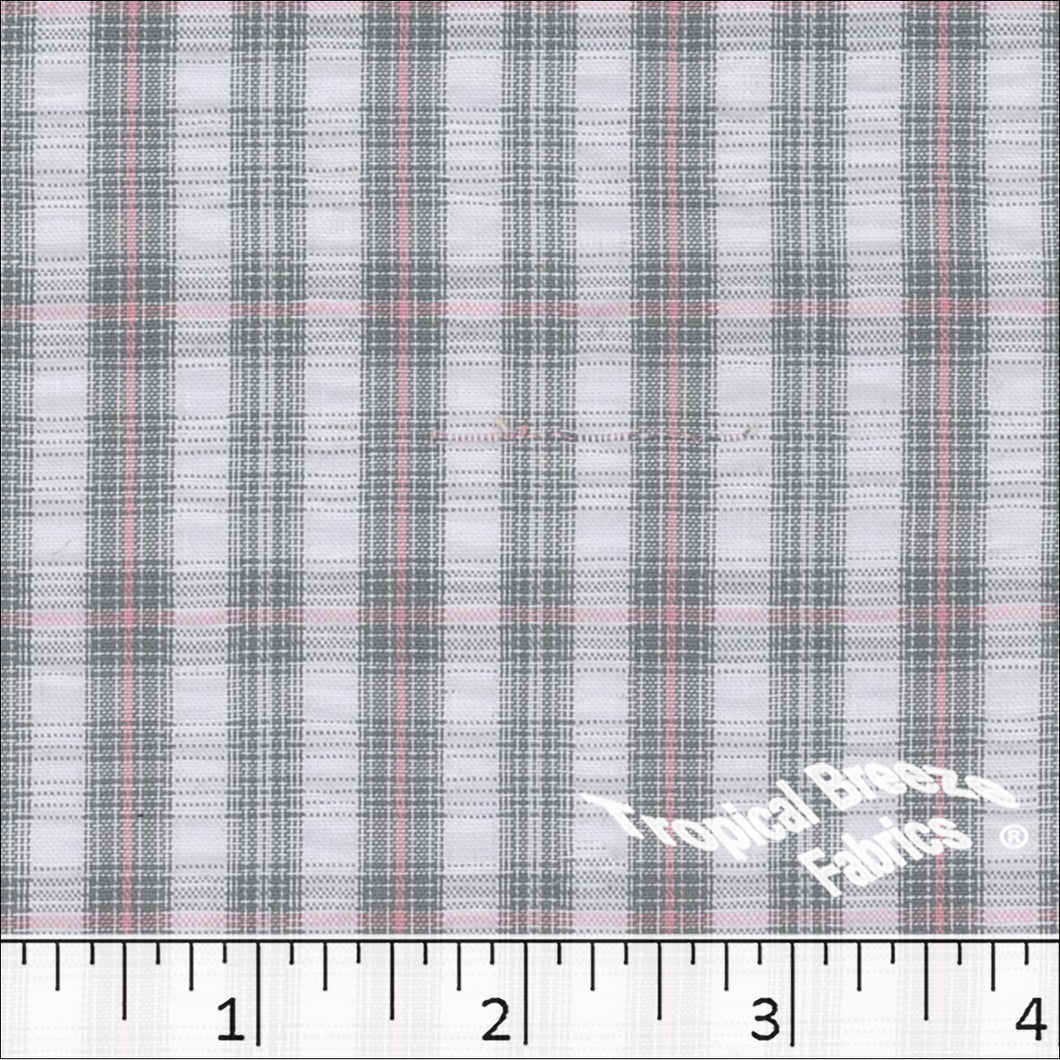 Seersucker Small Plaid Dress Fabric 48130 pink