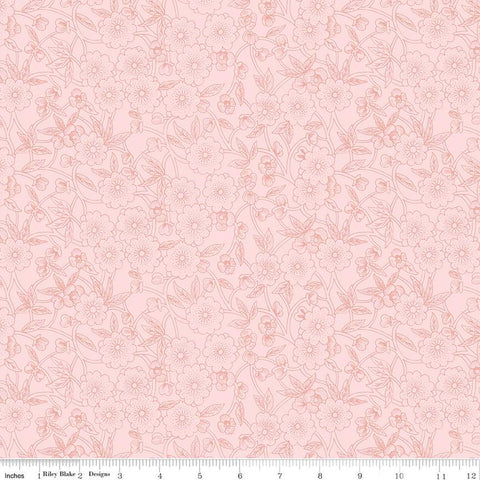 Pink, Sewing Seeds Collection Porcelain Petals Cotton Fabric CD15962