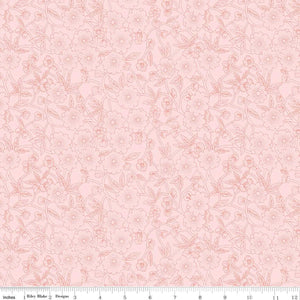 Pink, Sewing Seeds Collection Porcelain Petals Cotton Fabric CD15962
