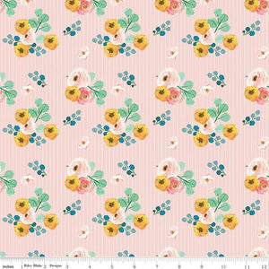 Spring Gardens Collection Bouquets Cotton Fabric C14111 pink