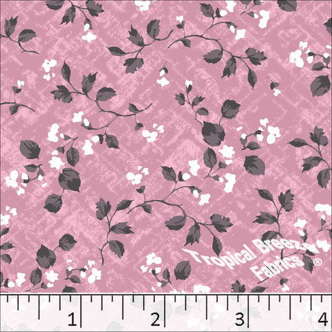 pink, Standard Weave Floral Print Poly Cotton Fabric 6337