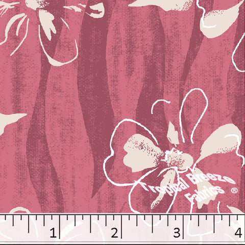 pink, Standard Weave Large Print Poly Cotton Fabric 6256