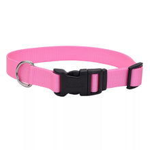 Pink Bright Adjustable Dog Collar with Plastic Buckle