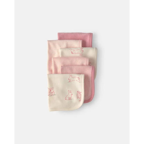 pink bunny, 6-Pack Terry Washcloths 1V379