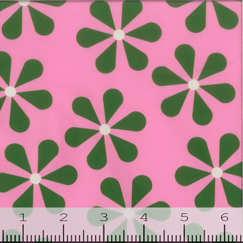 pink and green flowers, Pink Floral Stretch Swimsuit Fabric GS1