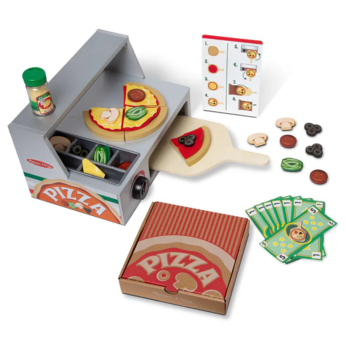 TOY CHEF PIZZA SHACK KIDS PLAY FOOD PIZZA MAKING 36 Pc TOY SET NEW IN BOX
