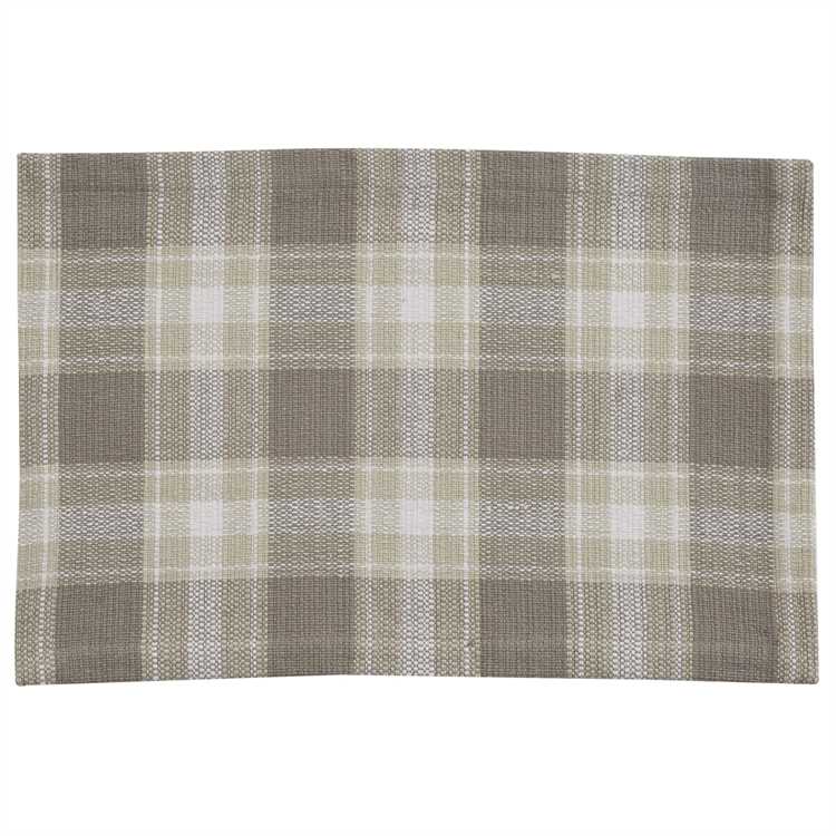 Gray and white placemat