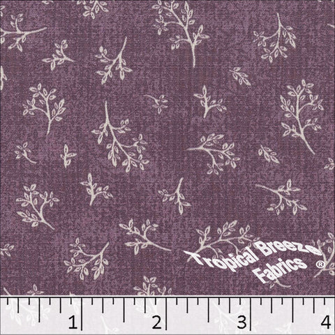plum, Linen Crepe Print Polyester Fabric 048617