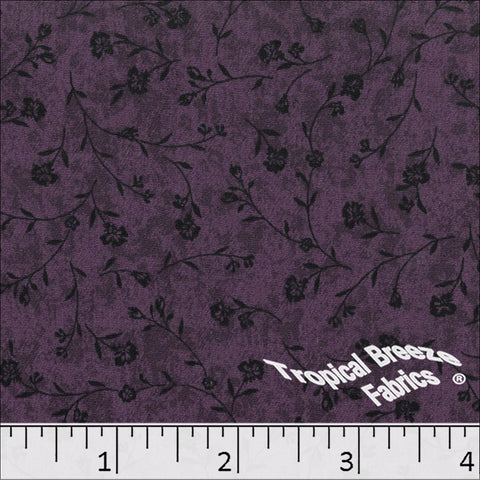 plum, Yoryu Floral Print Polyester Fabric 048622