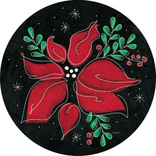 Fall and Winter Accent Magnets poinsettia on black